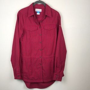 Columbia flannel tunic button up with pockets sm